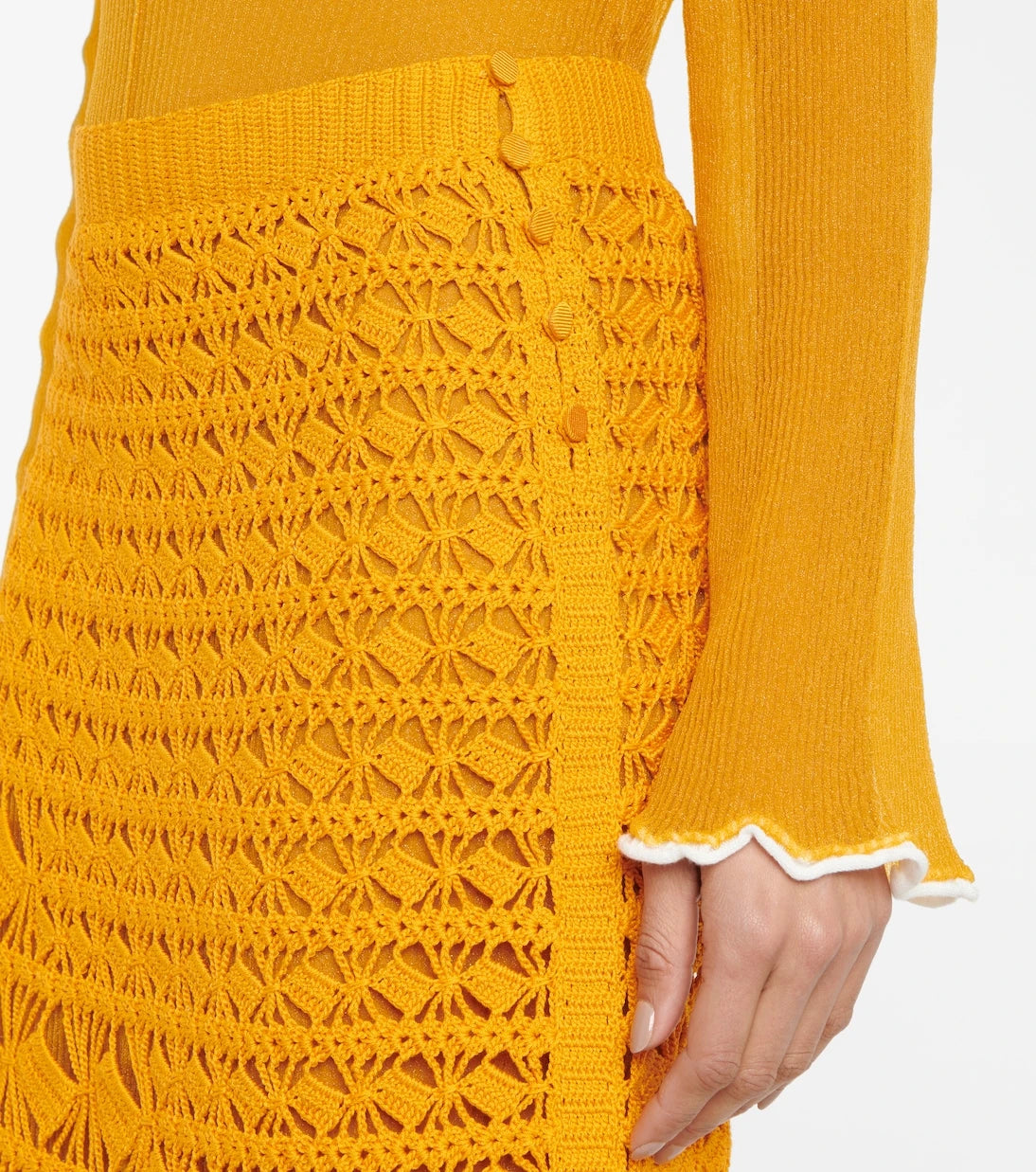 Acne Studios - Crochet cotton midi skirt