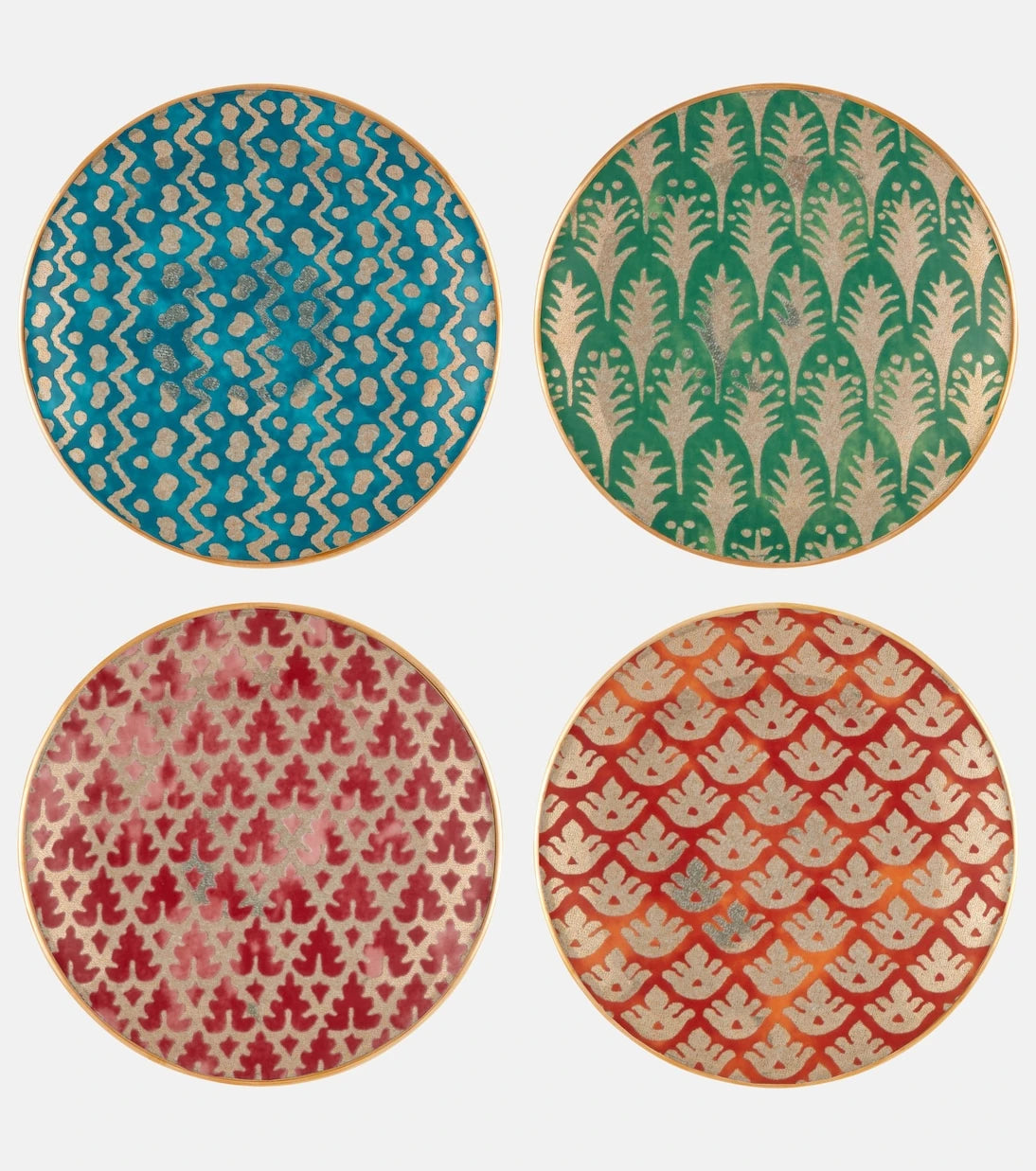 L'Objet - x Fortuny set of 4 earthenware canapé plates