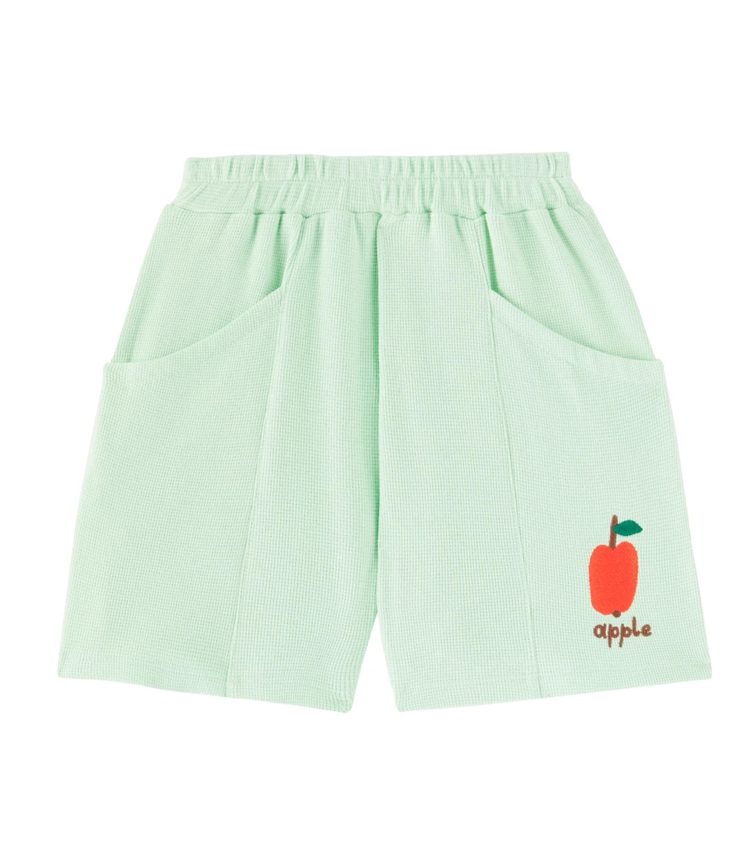 Jellymallow - Apple waffle-knit cotton shorts