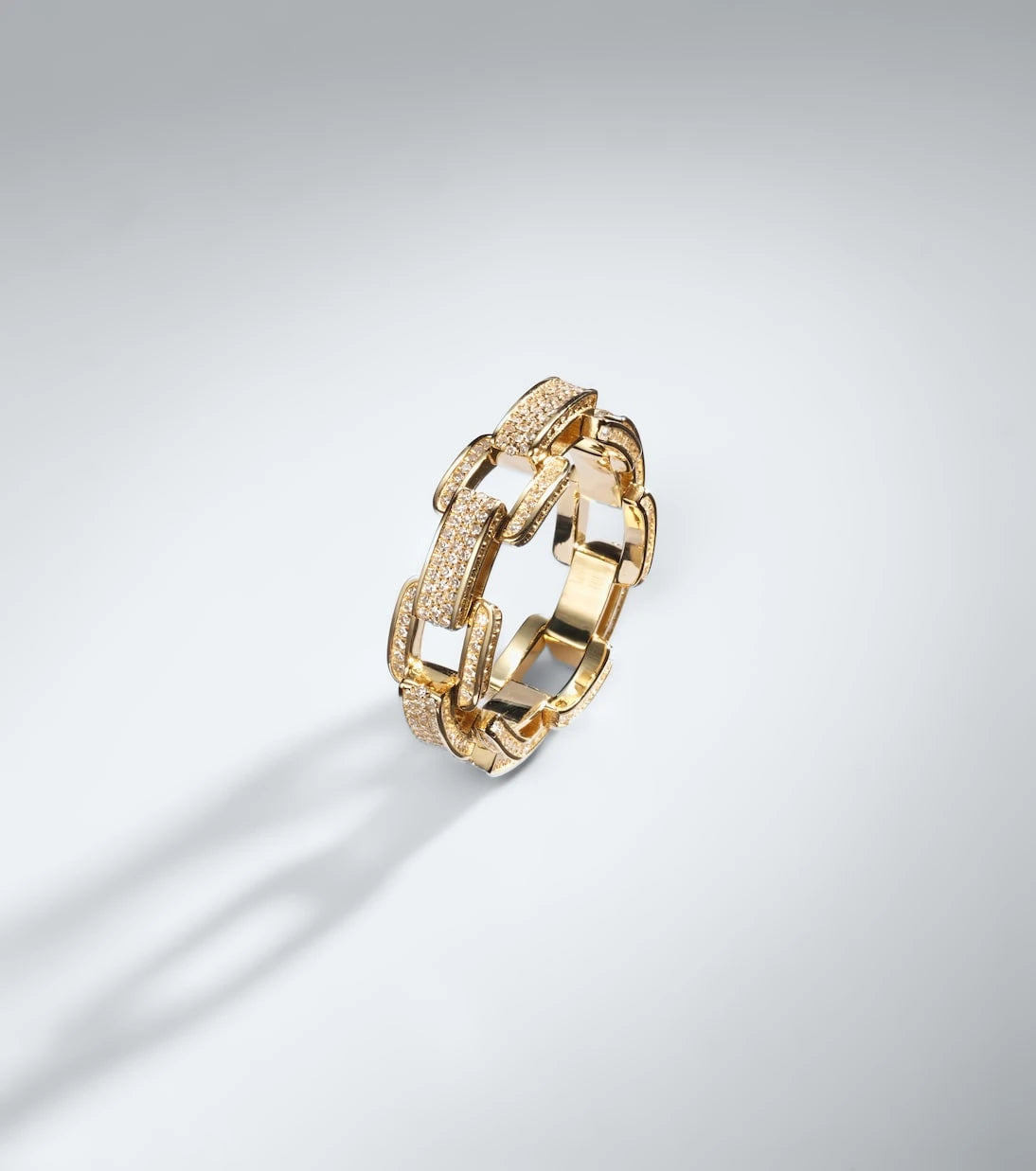 Shay Jewelry - Deco Link 18kt gold ring with diamonds