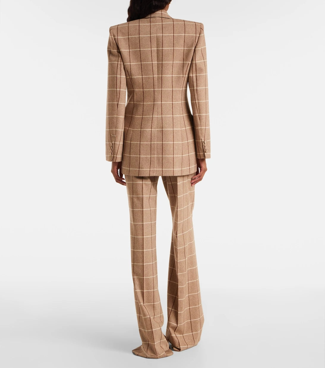 Valentino - Checked double-breasted virgin wool blazer