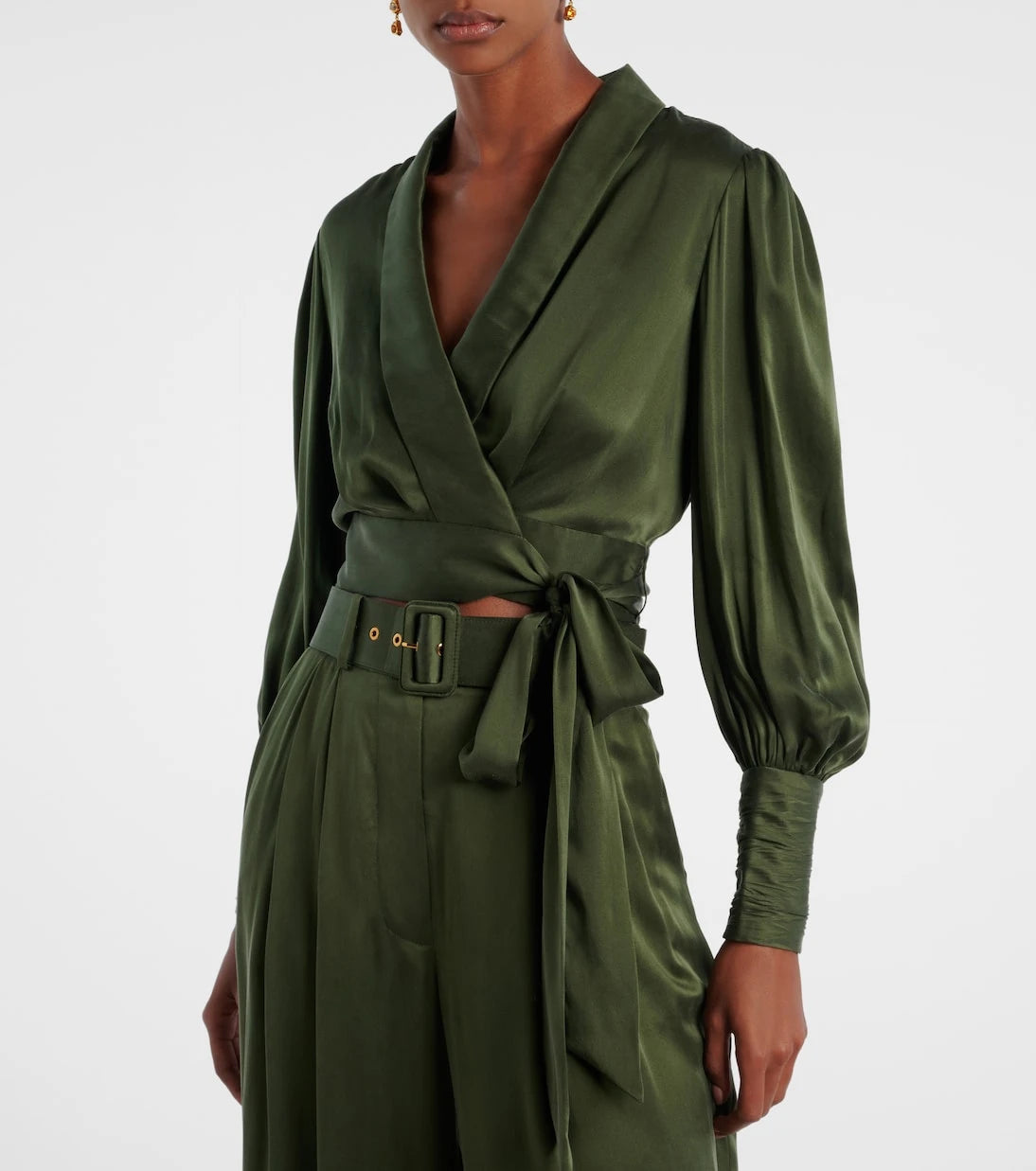 Zimmermann - Silk satin wrap top