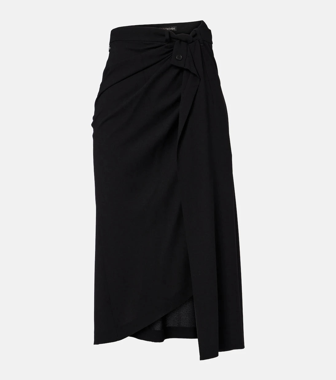 Balenciaga - Draped gathered crêpe midi skirt