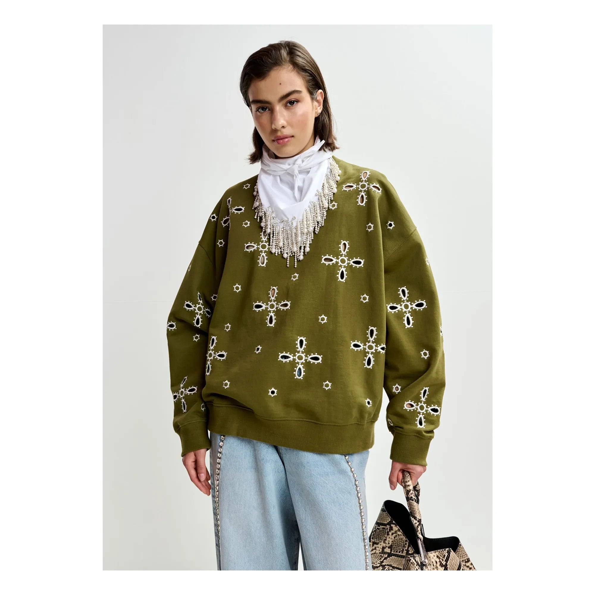 Essentiel Antwerp - Sweat Jix Embroidery | Olive