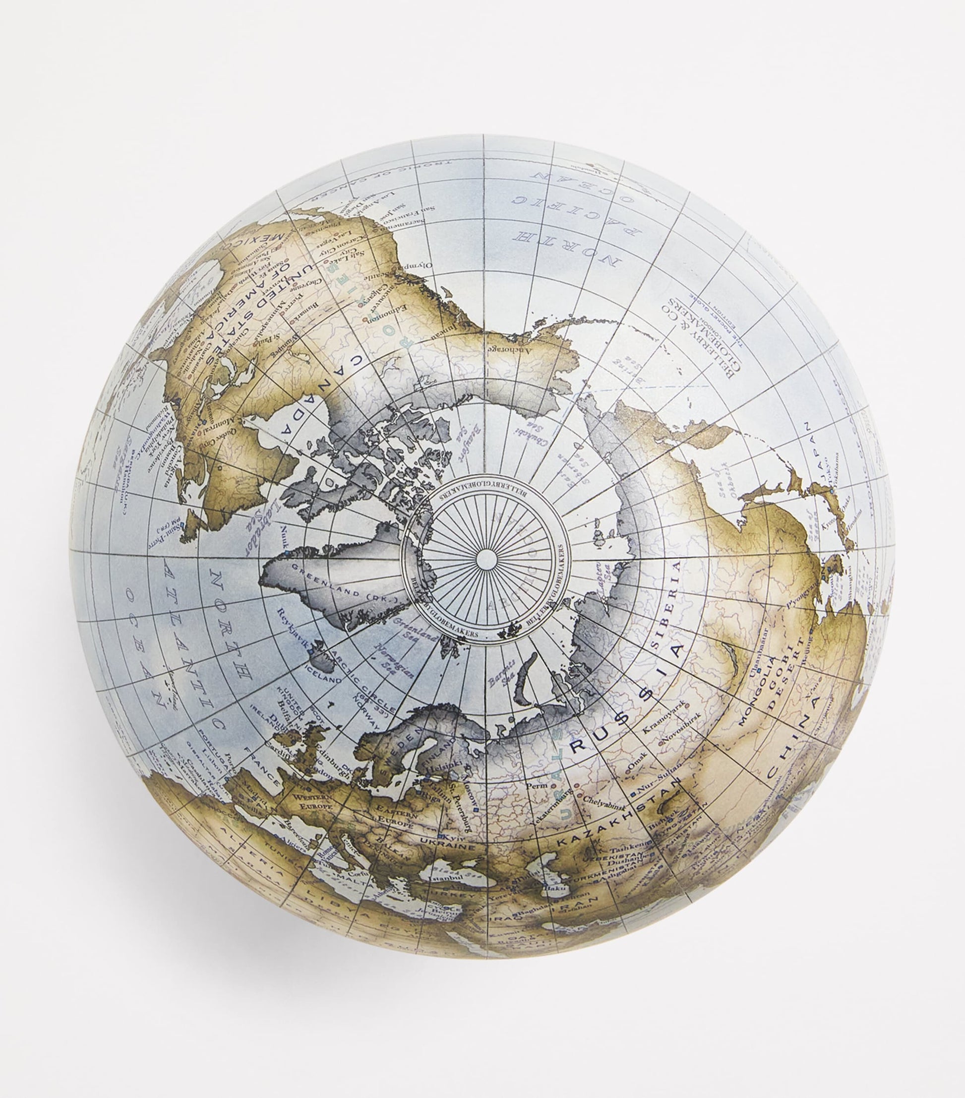 Bronze Glacial Blue Pocket Globe (12cm)