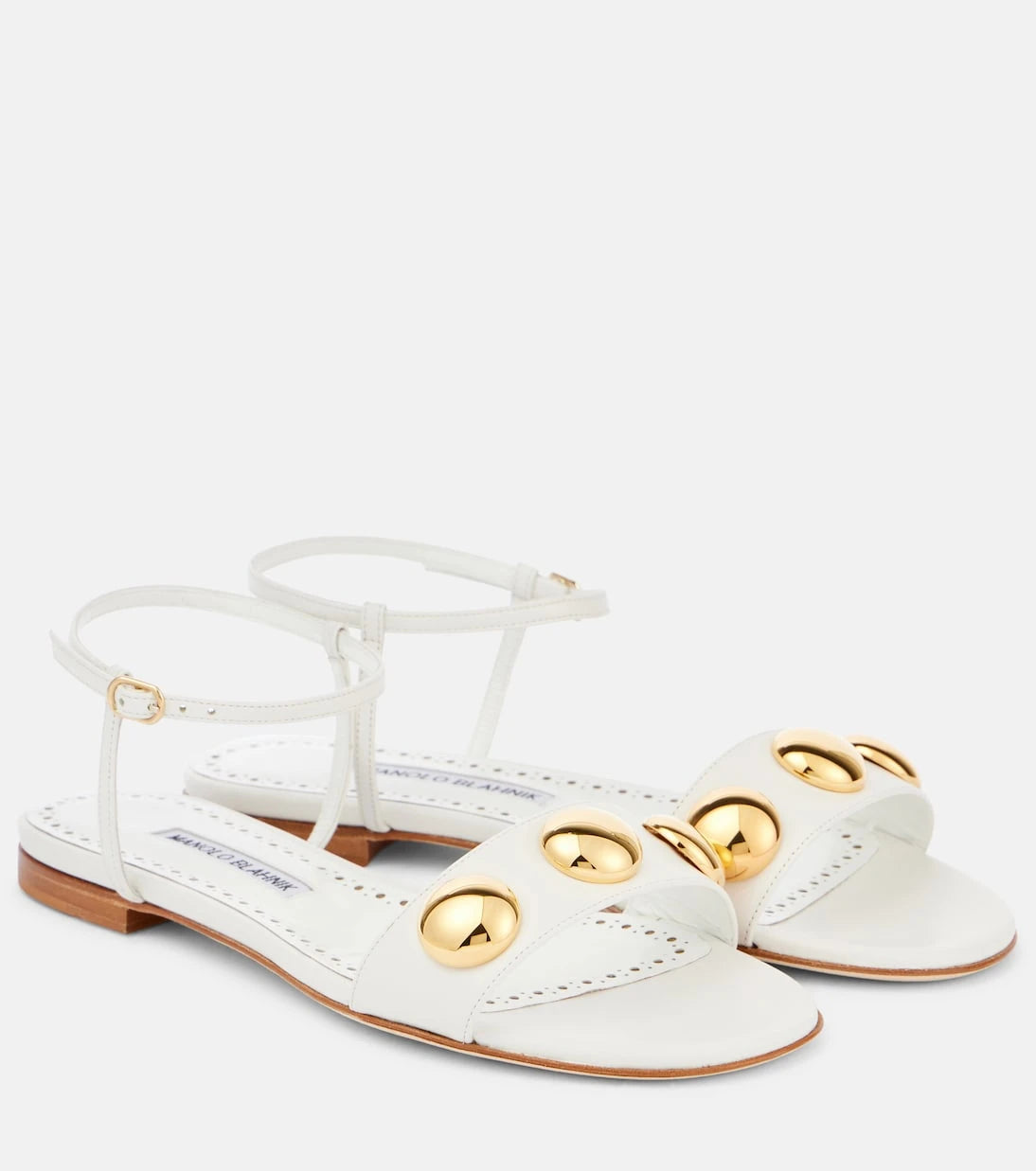 Manolo Blahnik - Chaouhen embellished leather sandals