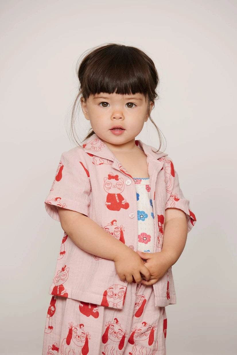 Mini Rodini - Baby Mini Babies cotton shirt and pants set