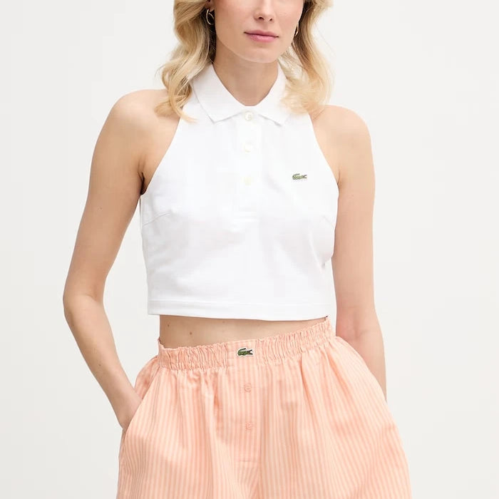 Lacoste Women's Cotton Elastane Crop Top