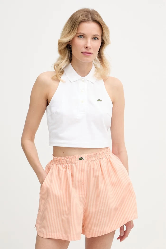 Lacoste Women's Cotton Elastane Crop Top