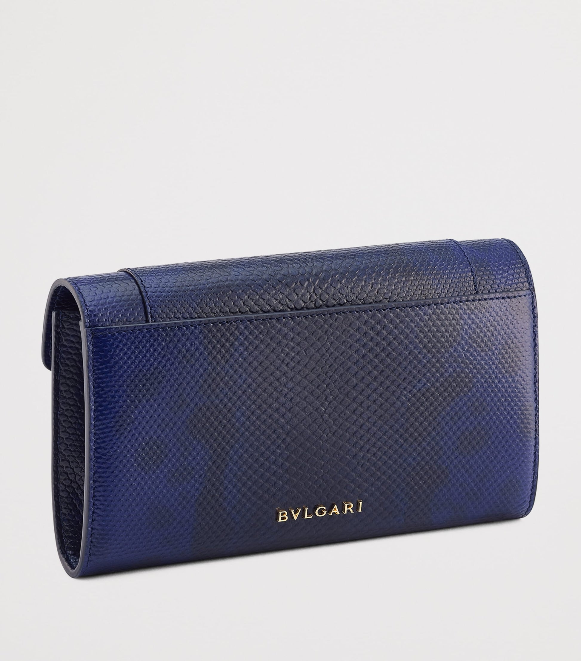 Bvlgari Blue Karung Leather Serpenti Forever Long Wallet
