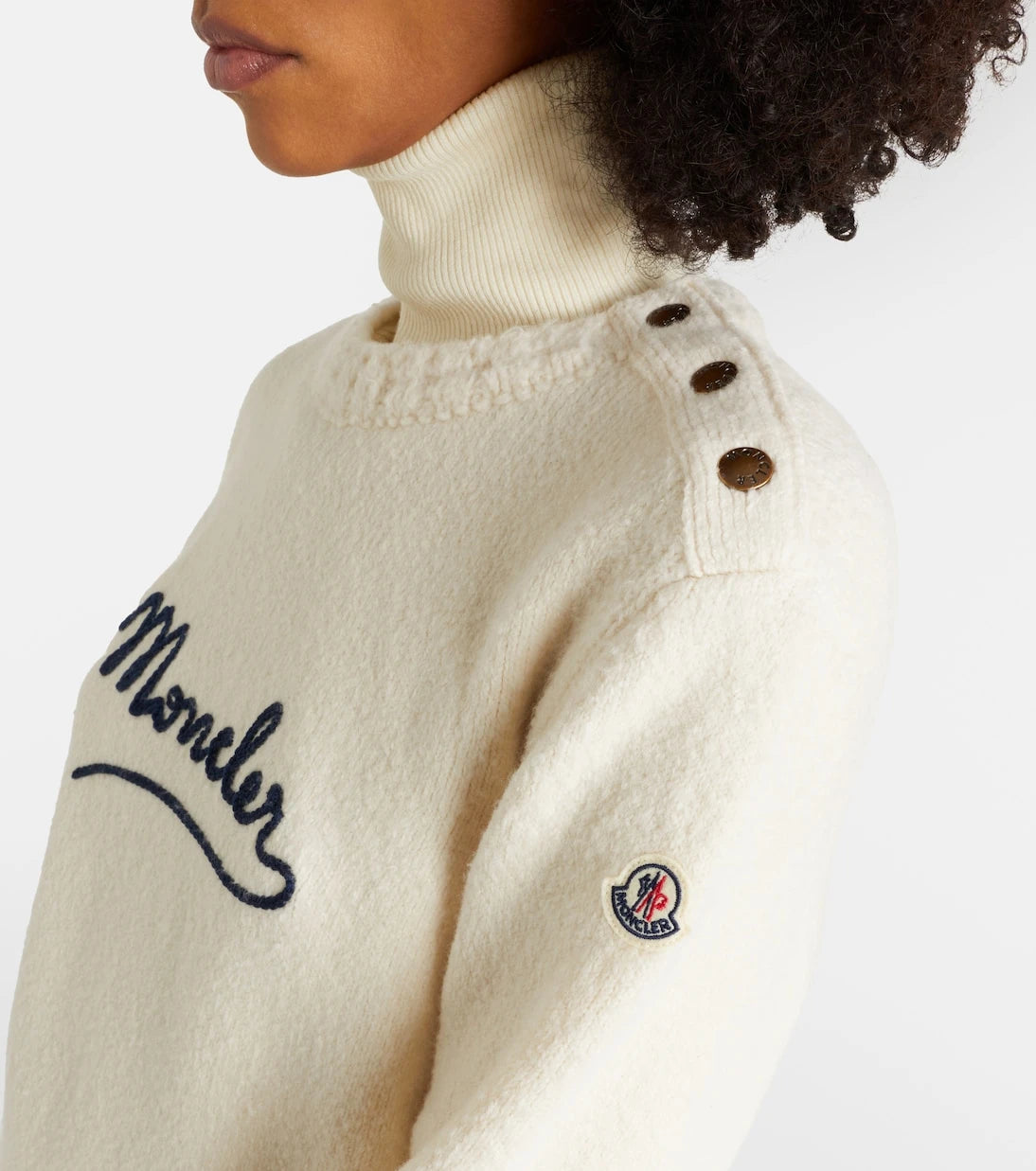 Moncler - Embroidered logo cotton-blend sweater