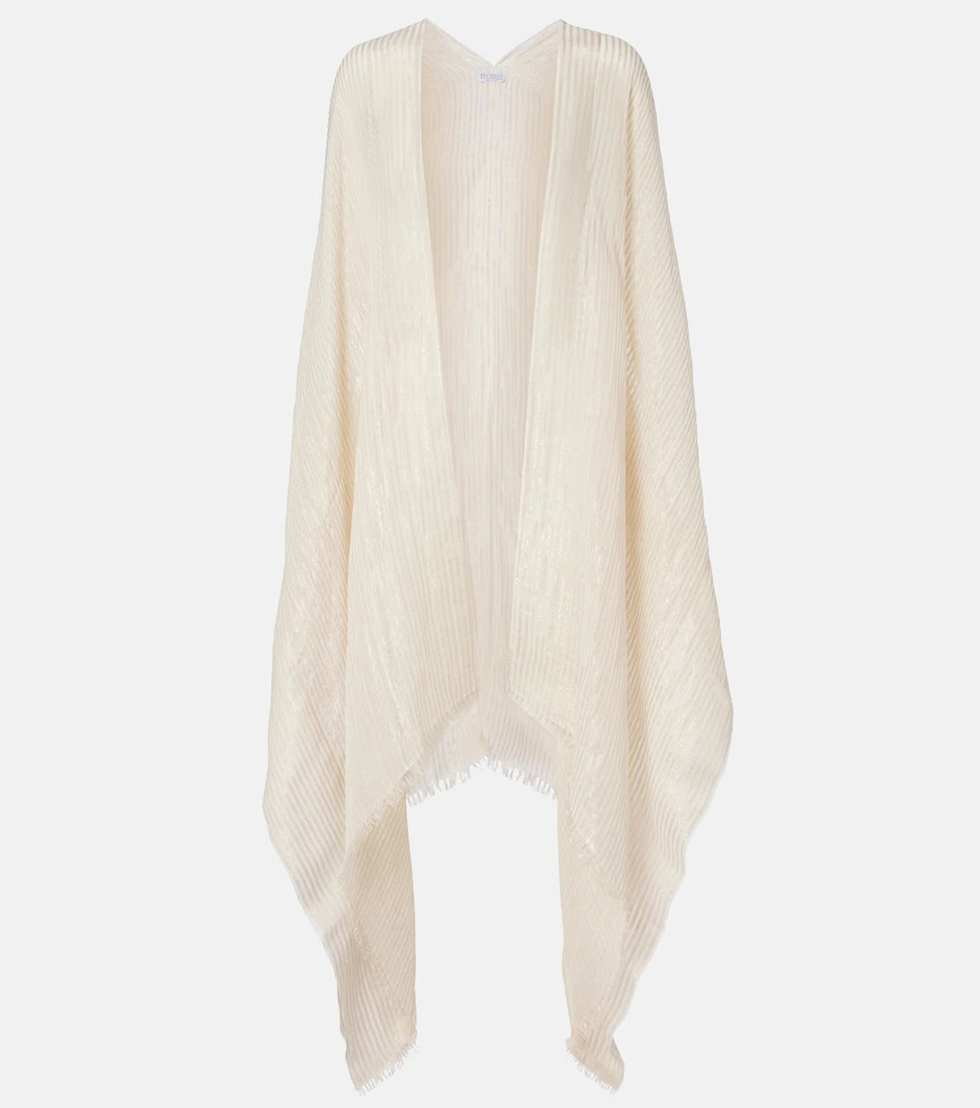 Brunello Cucinelli - Fringed linen-blend cape