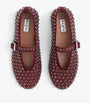 Alaïa Red Suede Embellished Ballet Flats