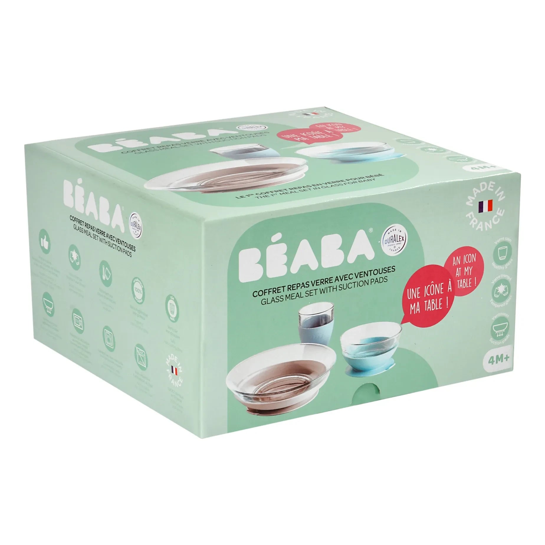 Béaba - 3-Piece Glass Meal Set  | Blue