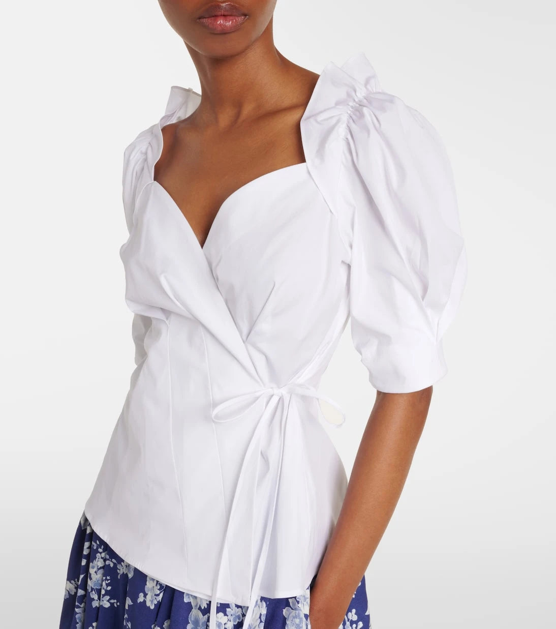 Carolina Herrera - Cotton-blend wrap top