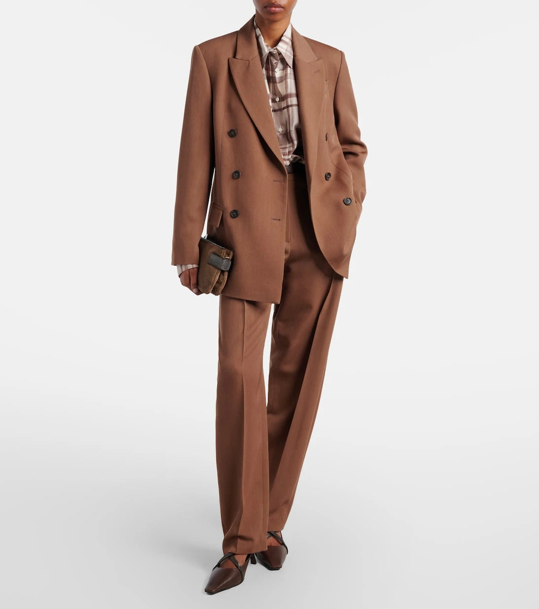 Brunello Cucinelli - Double-breasted wool-blend blazer