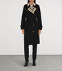 Burberry Black Long Check Gabardine Trench Coat