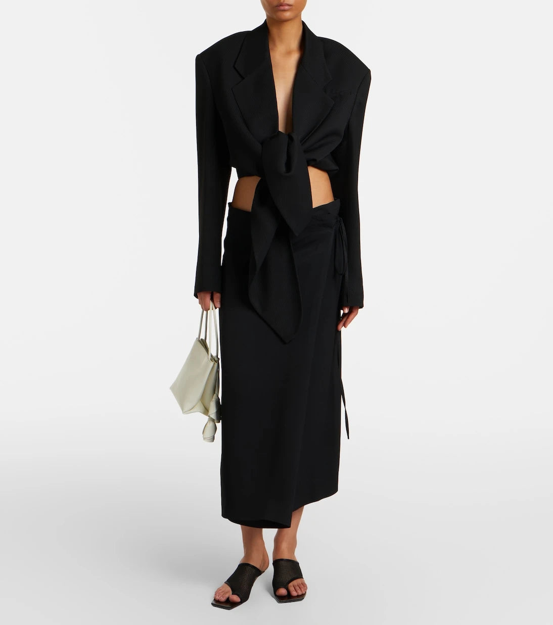 Christen - Edge Stretch leather-trimmed mesh mules