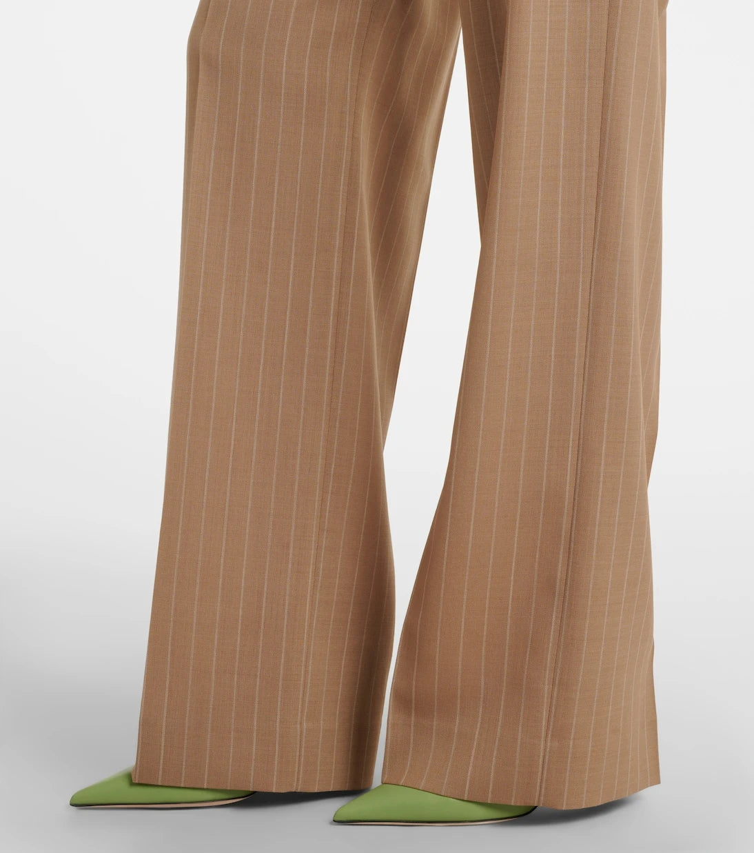 Valentino - Pinstripe pleated wool wide-leg pants