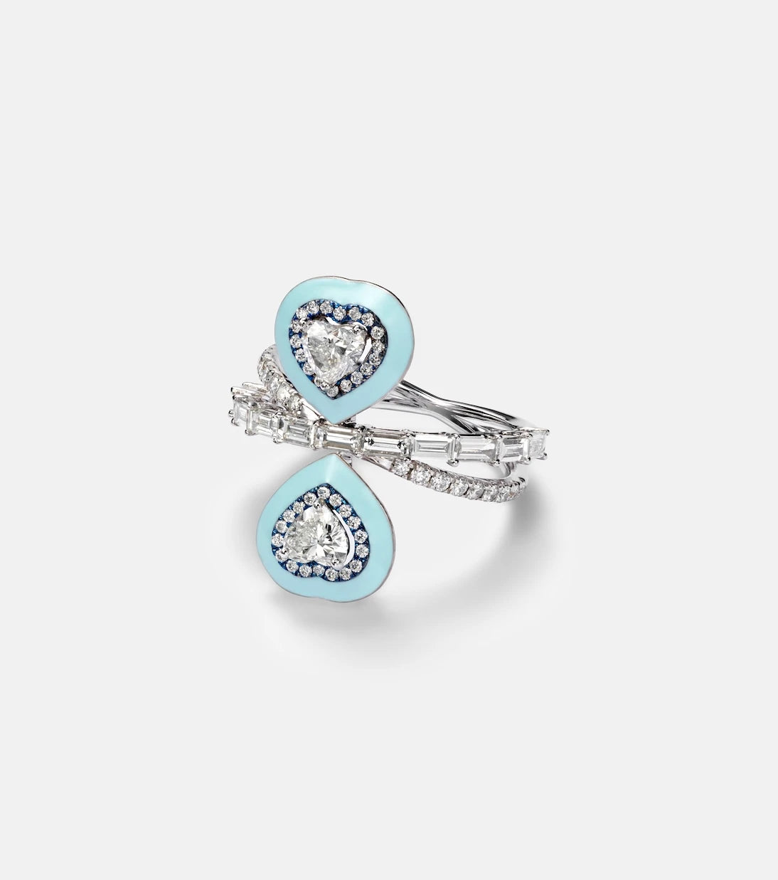 Kamyen - Mirror Love 18kt white gold ring with diamonds