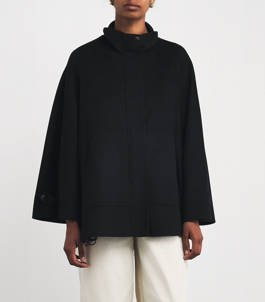 MAX&Co. Black Virgin Wool A-Line Coat
