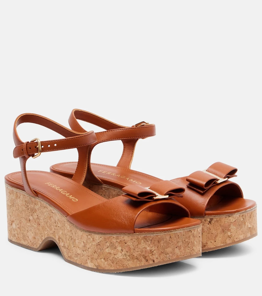 Ferragamo - Selna leather wedge sandals