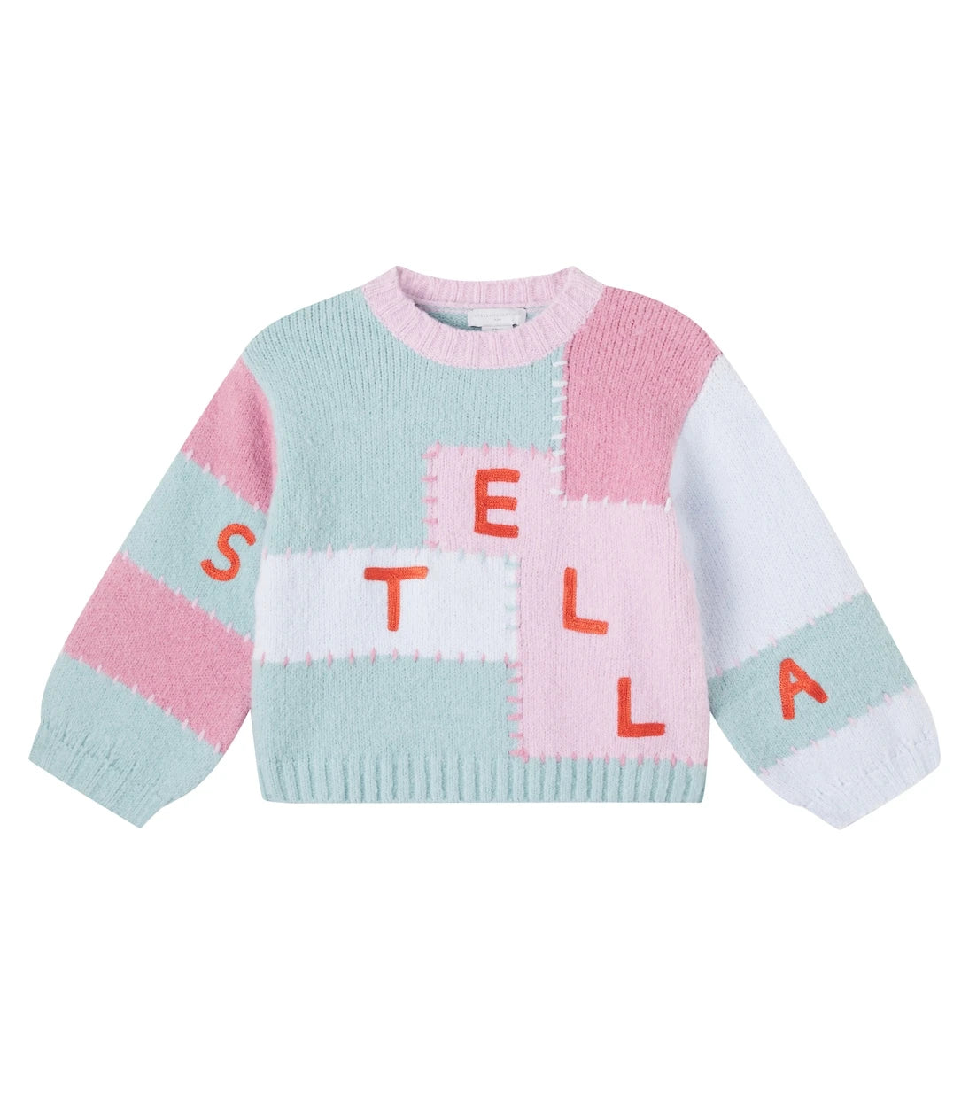 Stella McCartney Kids - سترة صوفية مزينة بشعار متعدد الألوان