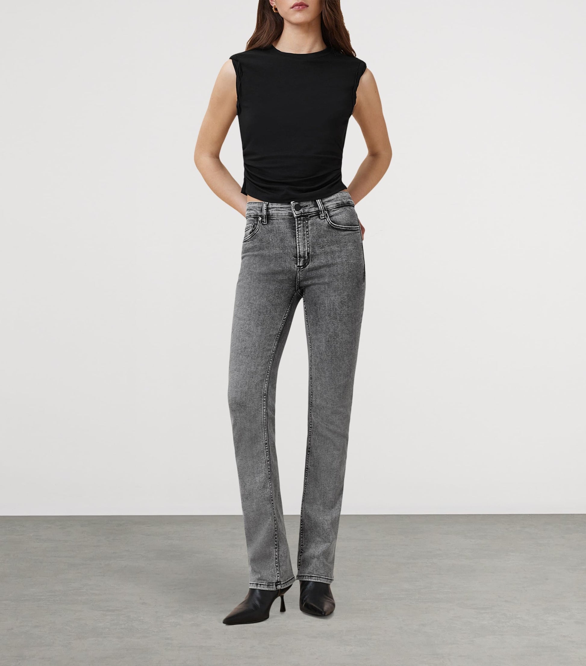 AllSaints Black Cotton-Modal West Tank