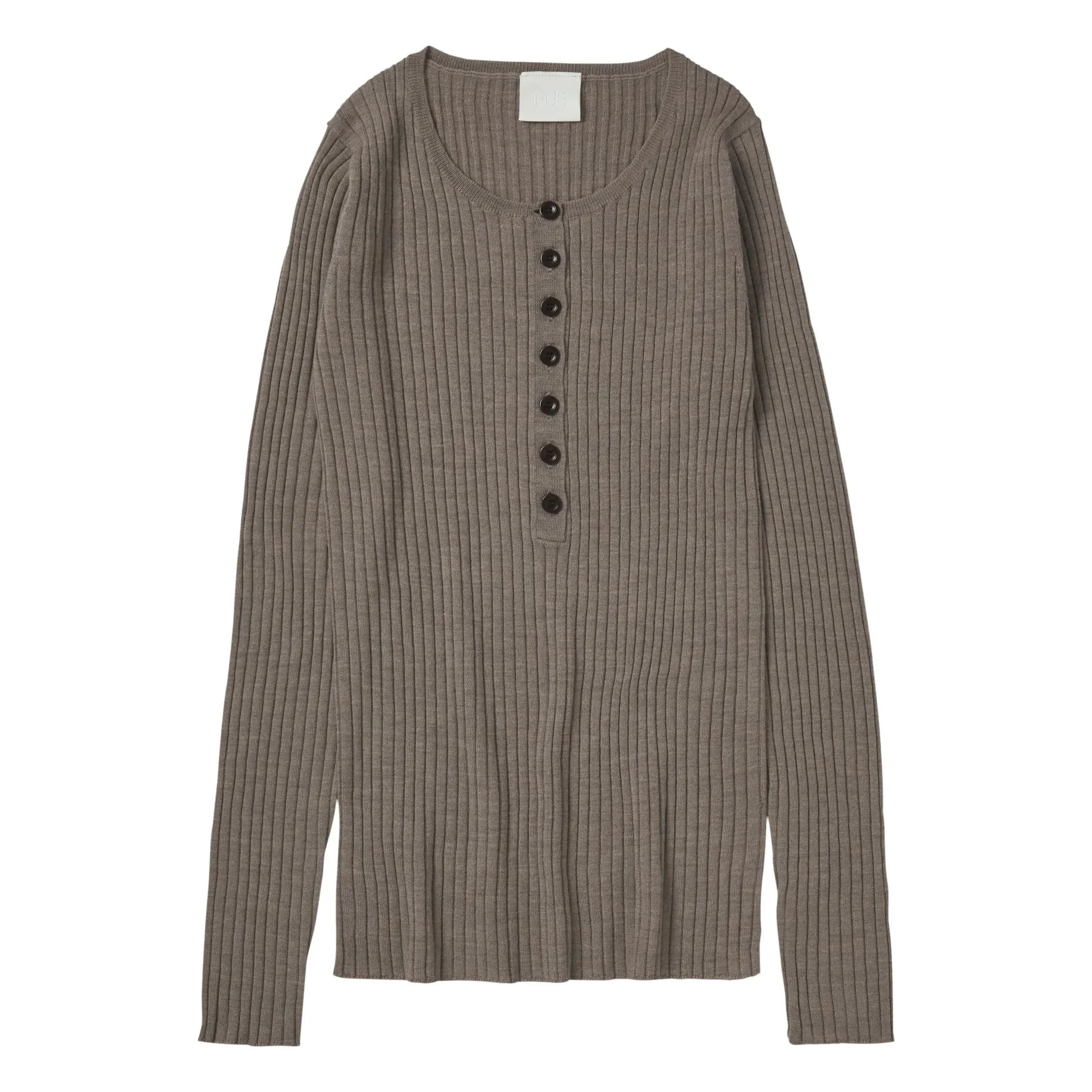 FUB - Buttoned Merino Wool Sweater - Women's Collection | Hazel