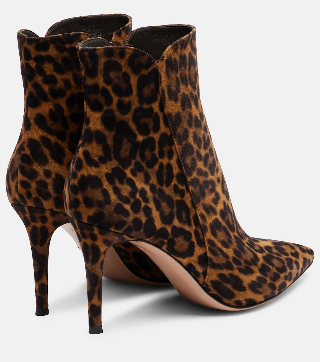 Gianvito Rossi - Levy 85 leopar desenli süet bilekte bot