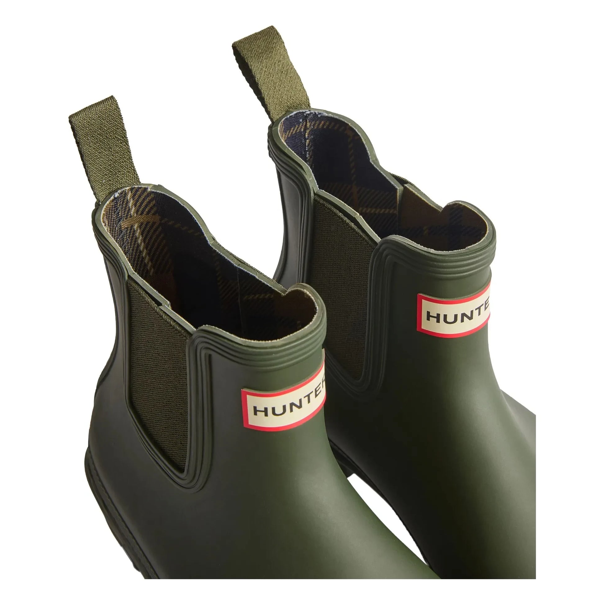 Hunter - Chelsea Boots Original Tartan Rubber | Olive green