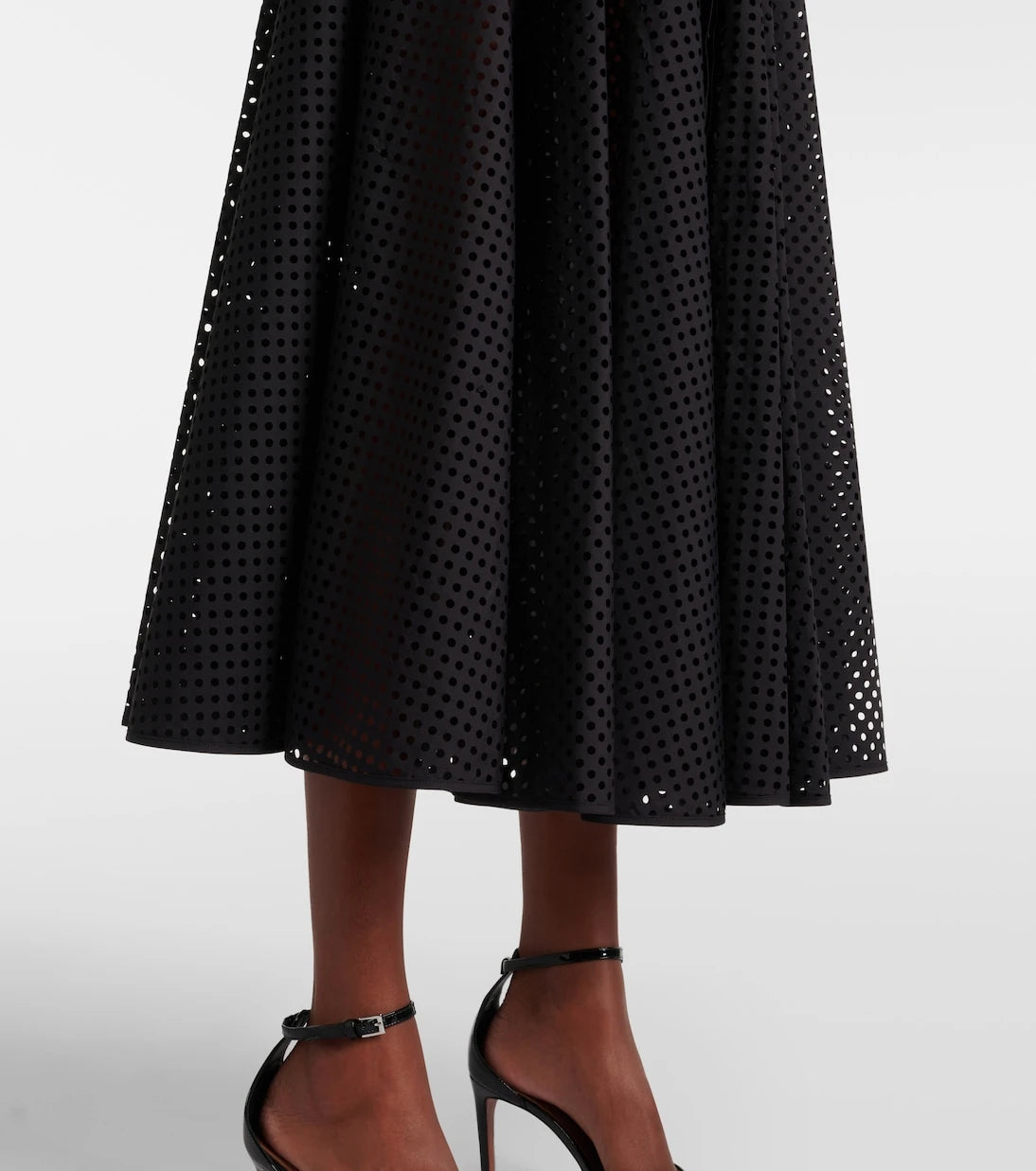 Alaïa - Cotton-blend midi skirt