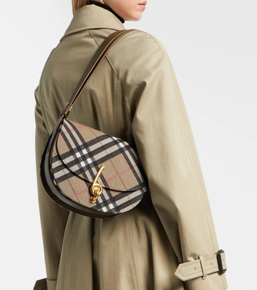 Burberry - حقيبة كروس بادي صغيرة Bridle Burberry Check