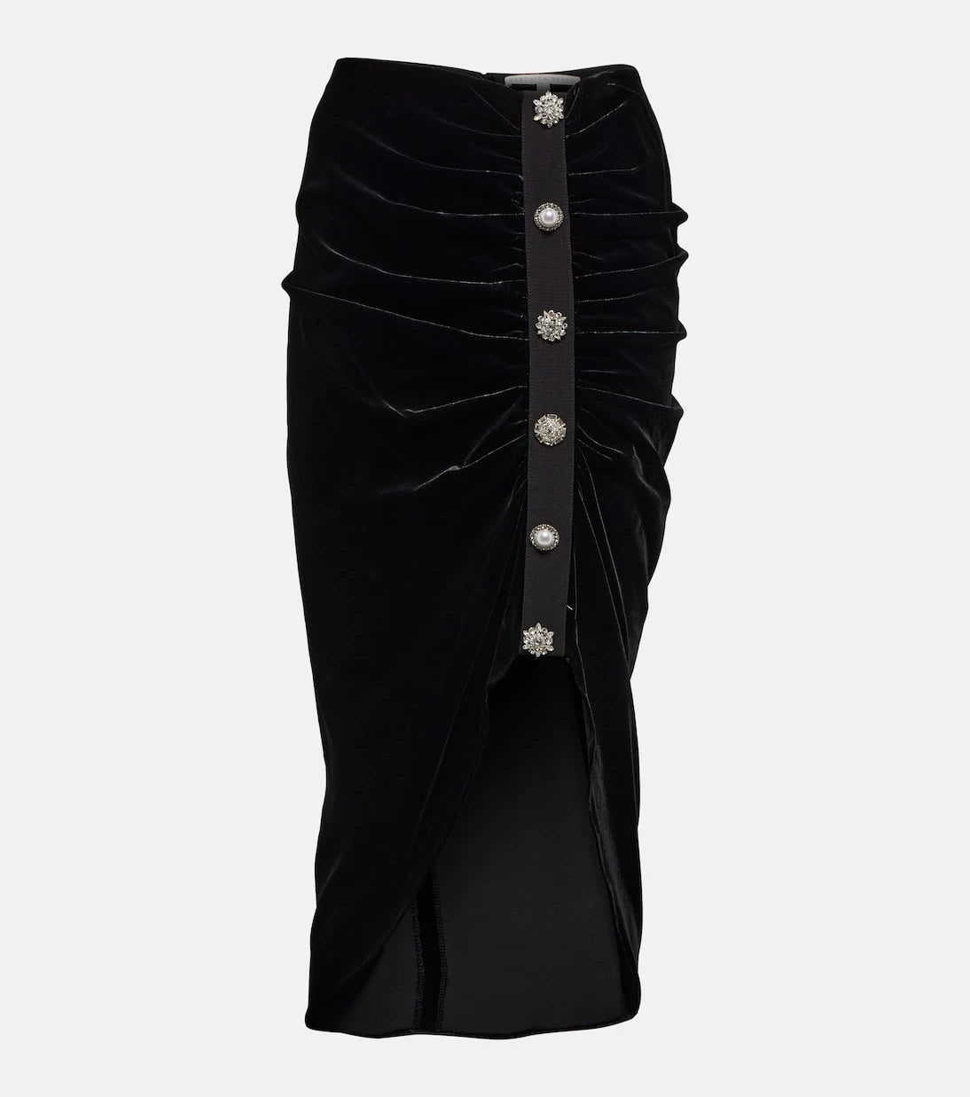 Veronica Beard - Ari embellished velvet midi skirt