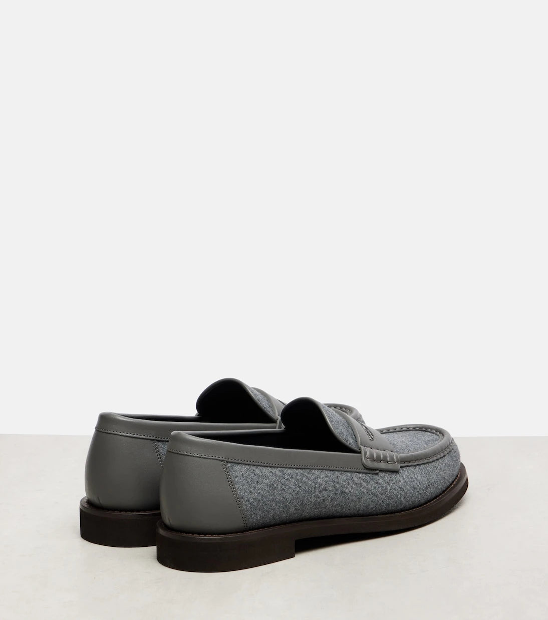 Brunello Cucinelli - Monili leather-trimmed loafers