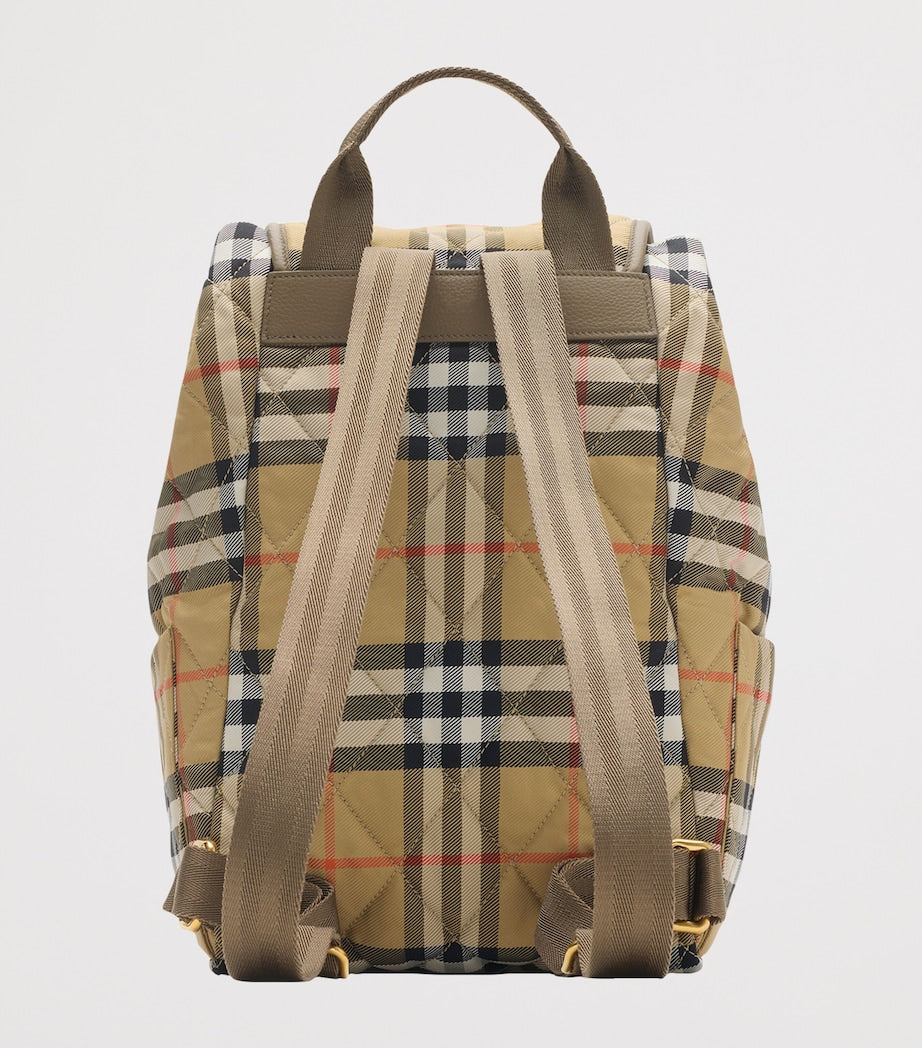 Burberry Beige Check Horseshoe Backpack