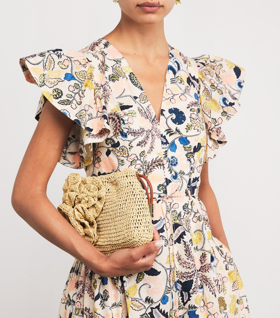 Neutral Floral Lali Clutch Bag