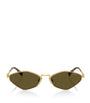 Gold Metal Oval Sunglasses