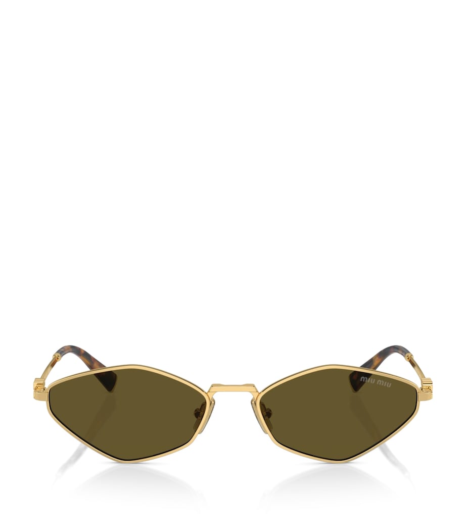 Gold Metal Oval Sunglasses