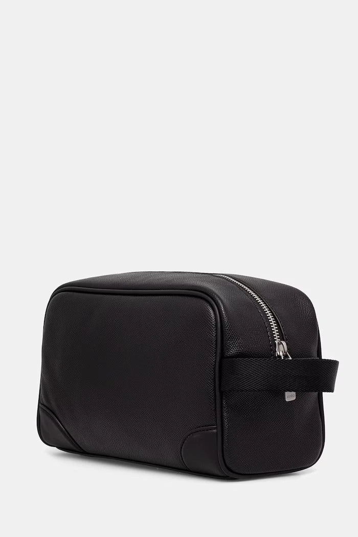 HUGO erkek suni deri seyahat kozmetik çantası GO-BAG WASHBAG