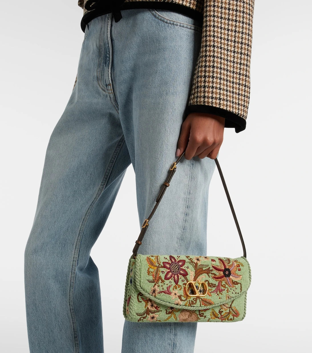 Valentino Garavani - DeVain Small beaded floral shoulder bag