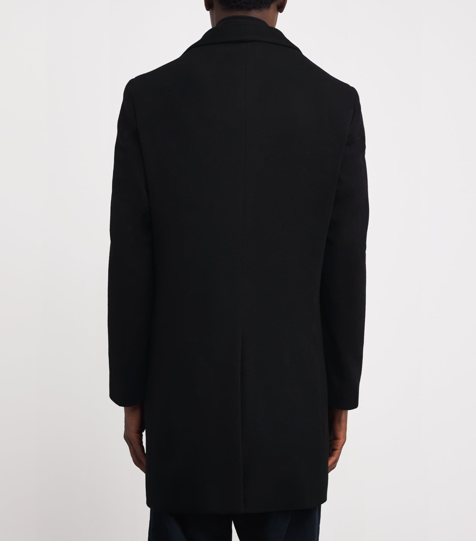 Pal Zileri Black Wool Overcoat