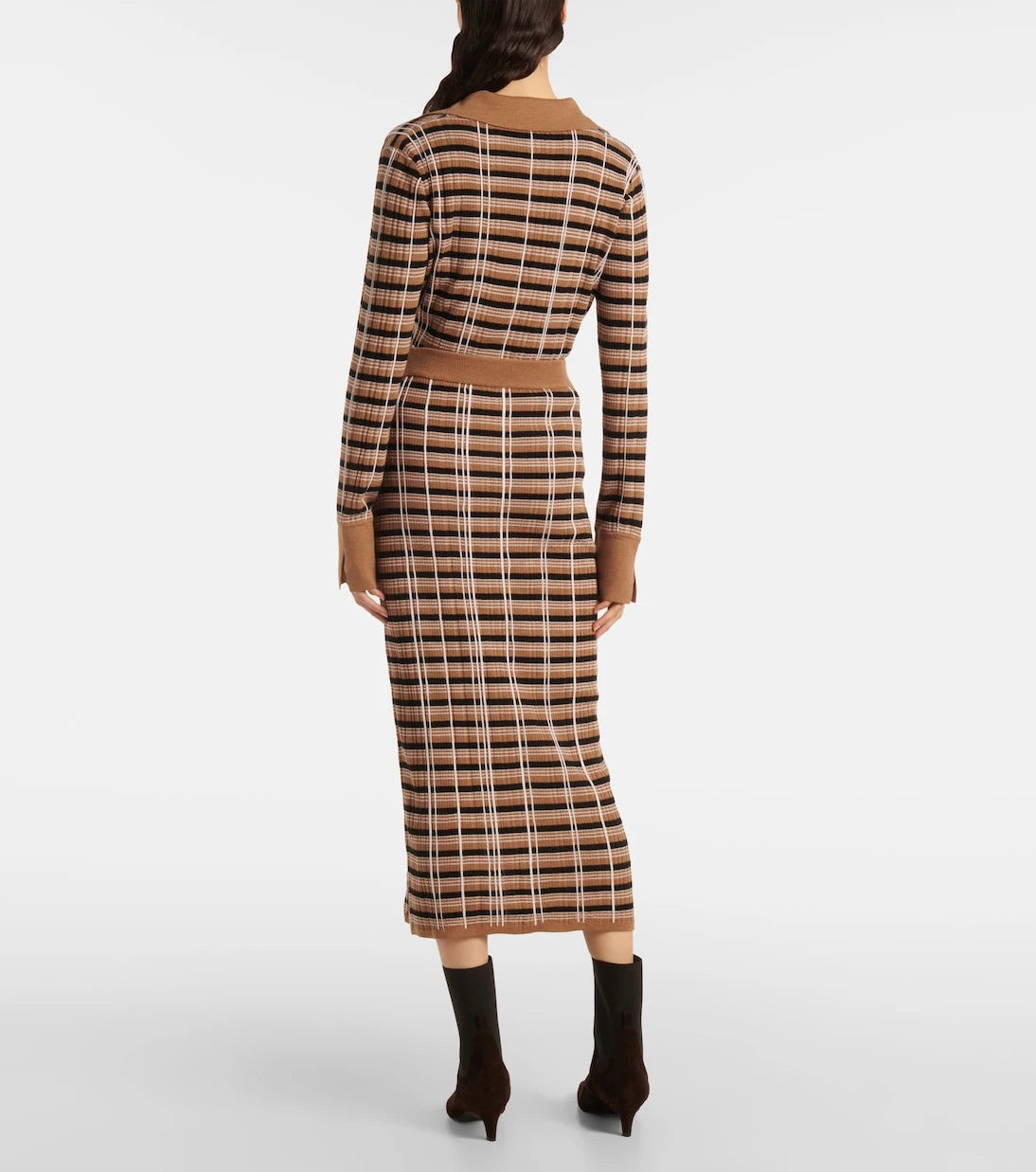 Joseph - Checked wool and silk maxi skirt
