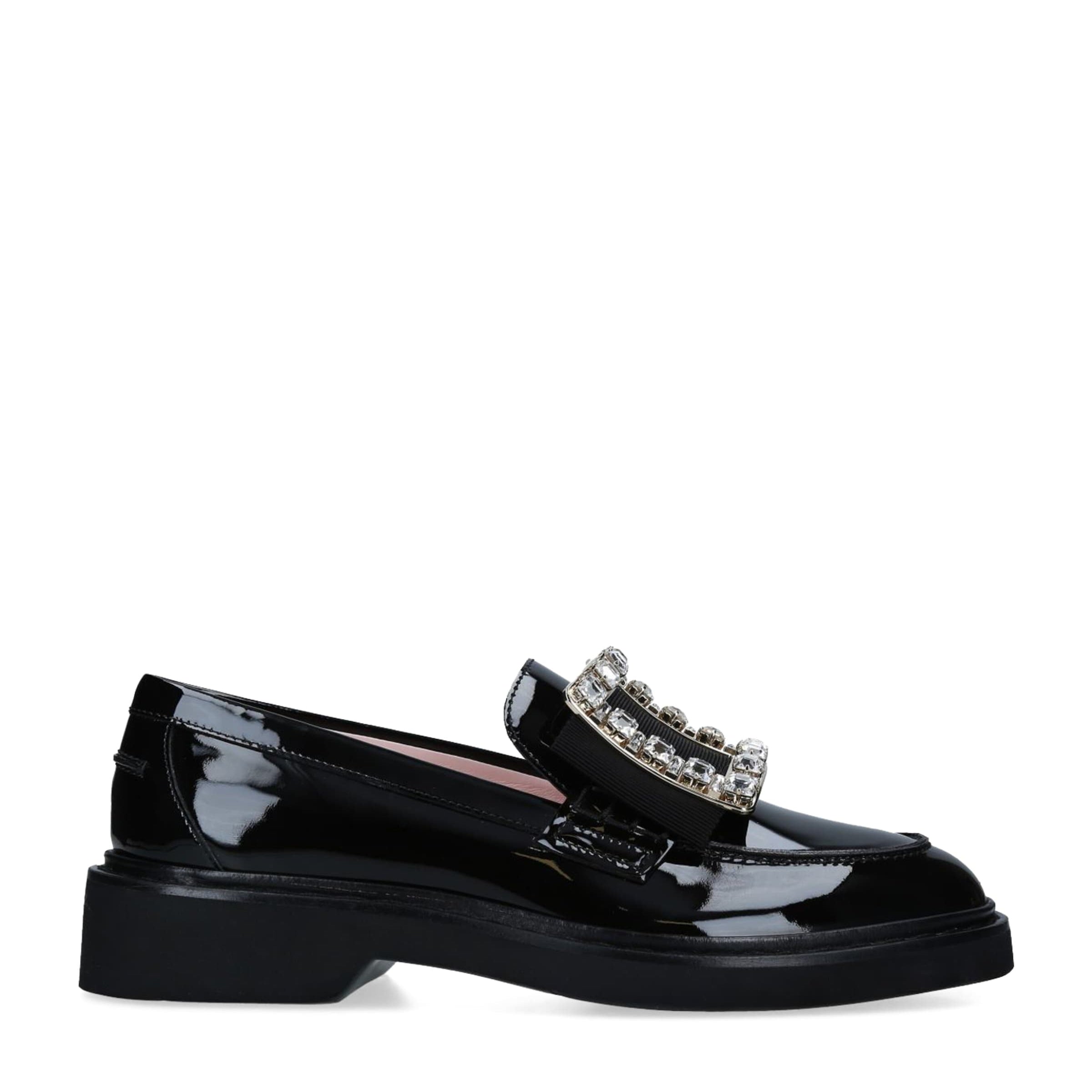 Patent Viv' Ranger Strass Buckle Loafers