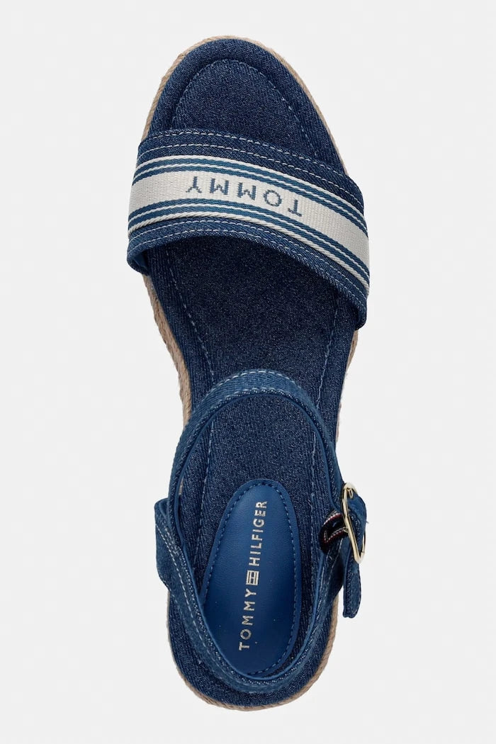 Tommy Hilfiger Platforma Sandalet Mid Wedge Espad Webbing