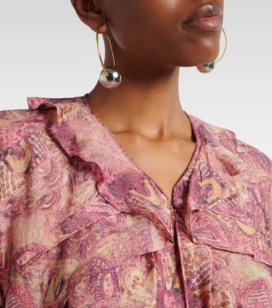 Isabel Marant - Charis printed ruffled silk blouse