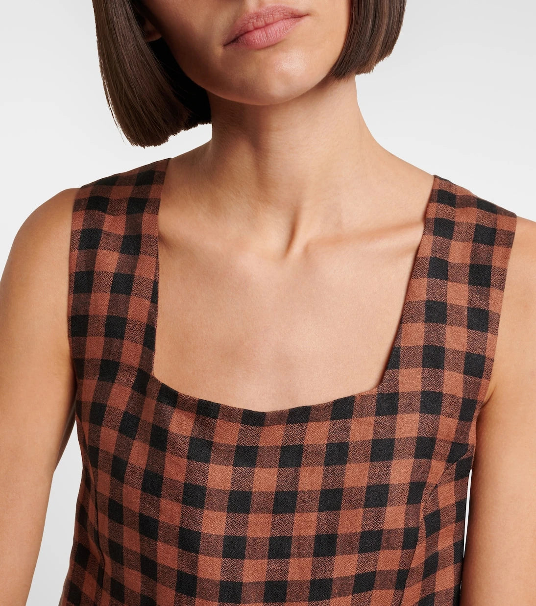Asceno - Checked linen top