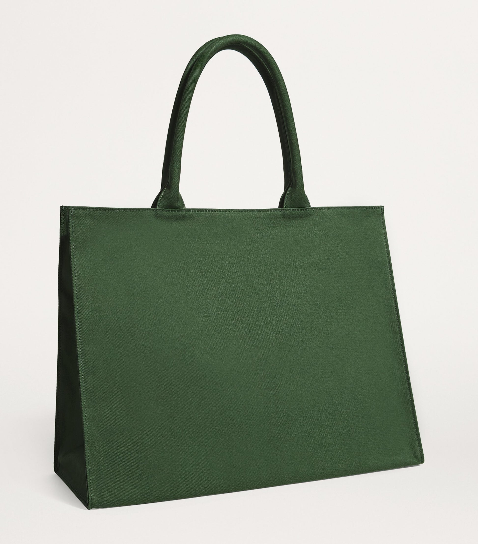 Green Large Cotton Logo Tote Bag