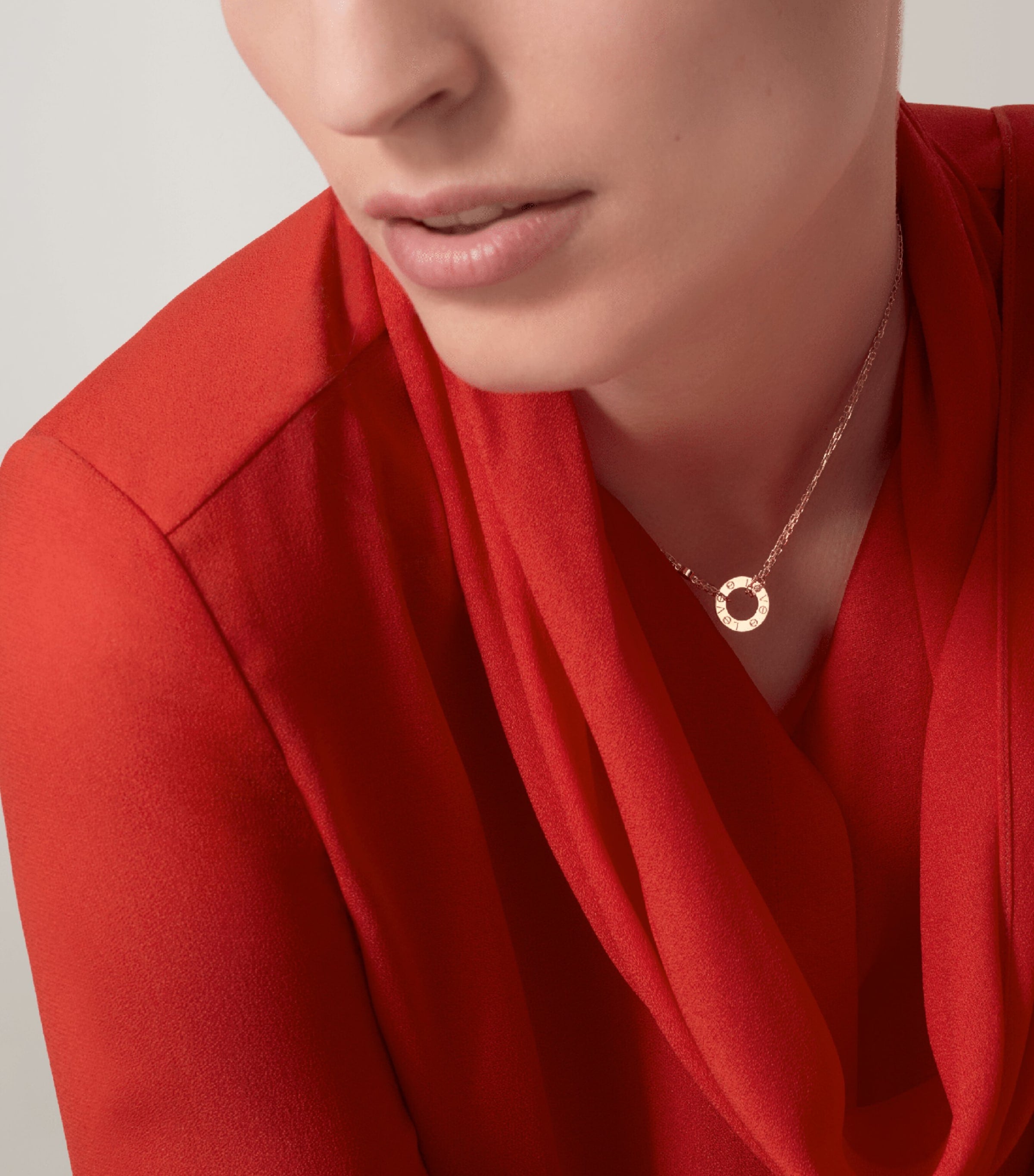 Yellow Gold and Diamond LOVE Double Chain Necklace