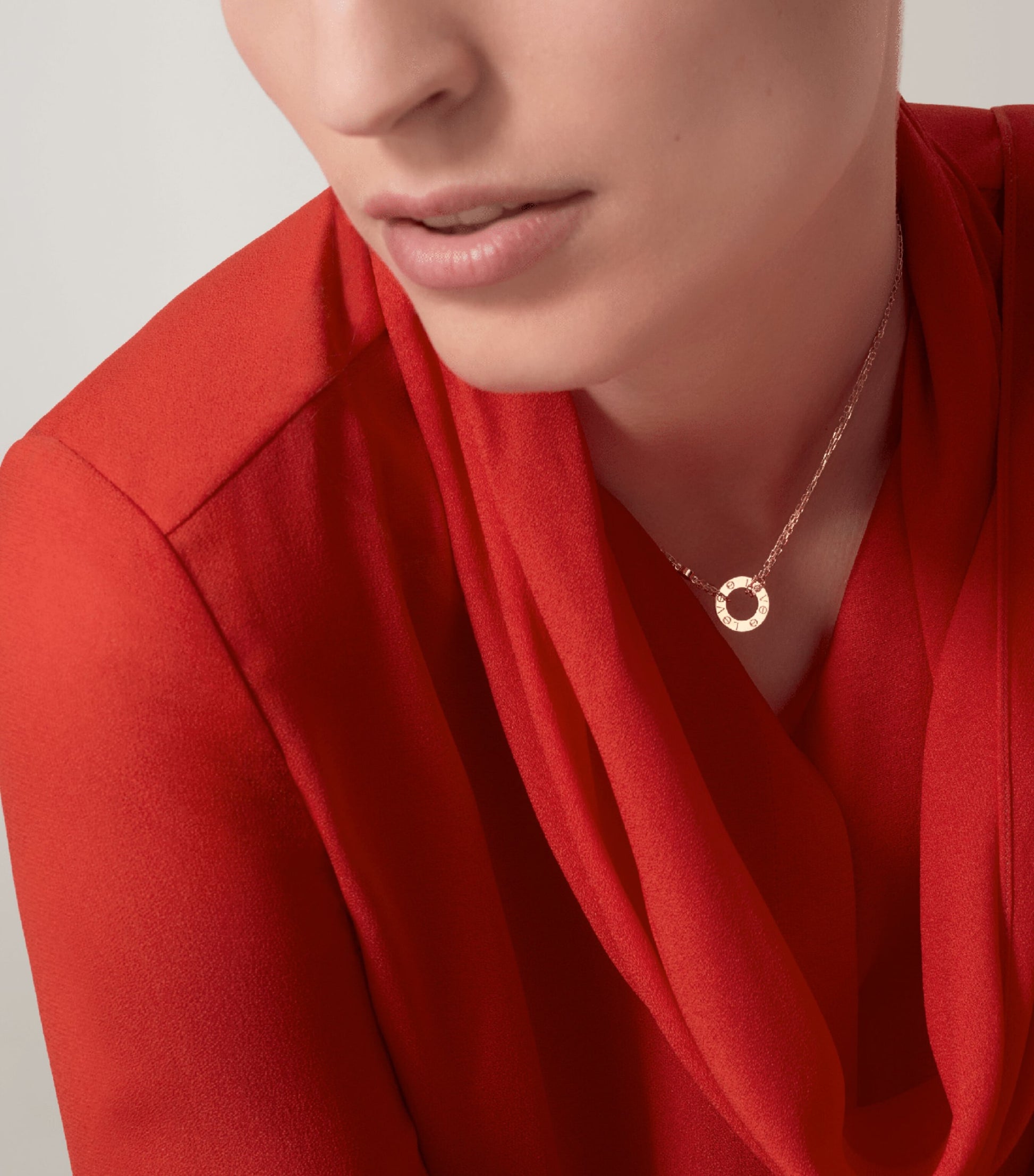 Yellow Gold and Diamond LOVE Double Chain Necklace